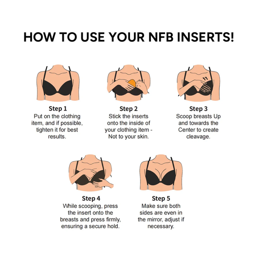 NFB Sticky Bra Inserts - Instant Lift & Boost, Washable & Reusable!